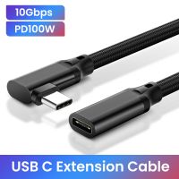 HD 4K 60Hz PD 5A USB 3.1 Tipe C 90 Derajat Kabel Ekstensi 100W USB-C Gen2 10Gbps Kabel Ekstensi untuk Macbook Switch Laptop SAMSUNG