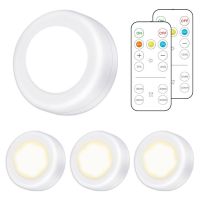 AJOQNU Dimmable LED Remote Control 3 Colors Warm Light Puck Lights Cabinet Lights Room Lighting