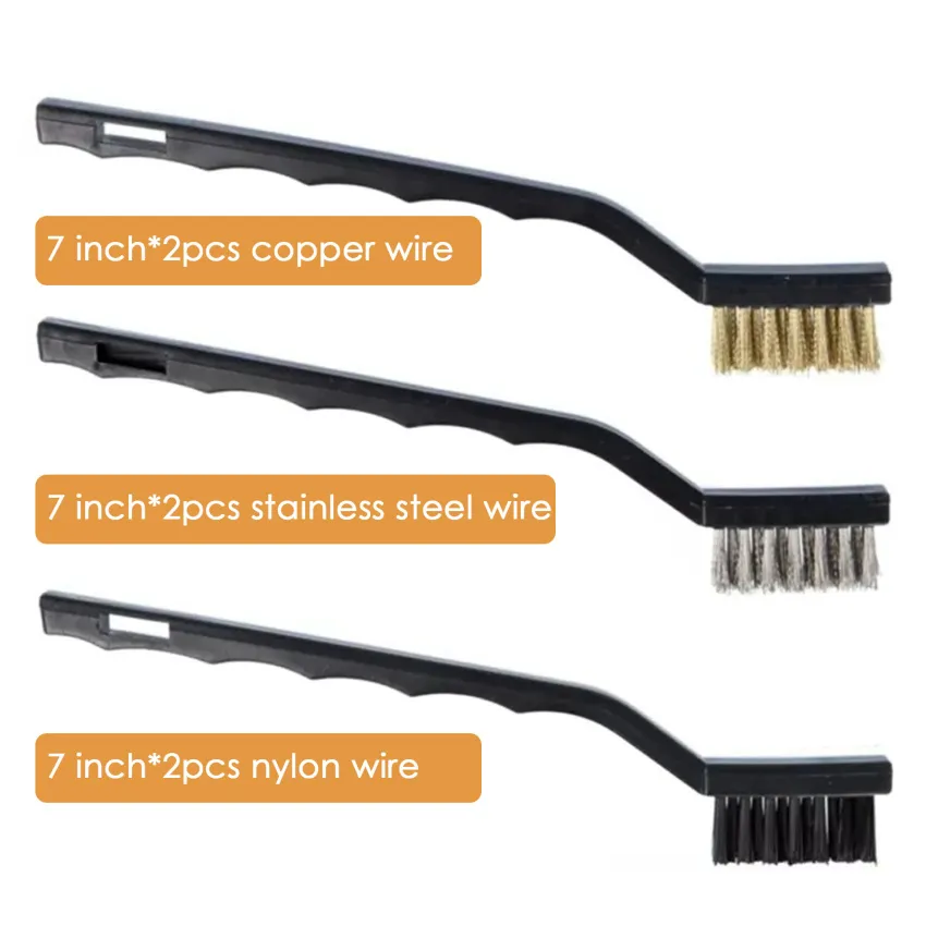 Mini Wire Brush Brass Set Of 12 Coil For Cleaning Slag And Rust 品質満点！