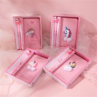 Cute Girl Pink Unicorn Notebook A6 Student Cartoon Hand Ledger Children 39;S Stationery Set Pen And Notepad Office Supplies 2022