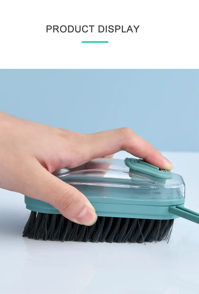 Soft Bristle Cleaning Brush,Press Type Automatic Liquid Adding Brush,  Household Shoes Brush for Student