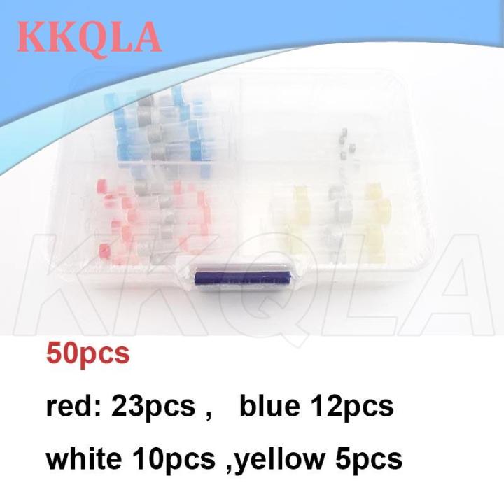qkkqla-electrical-heat-shrink-soldering-tube-sleeve-terminals-insulated-waterproof-butt-wire-connectors-soldered-1-box-50pcs
