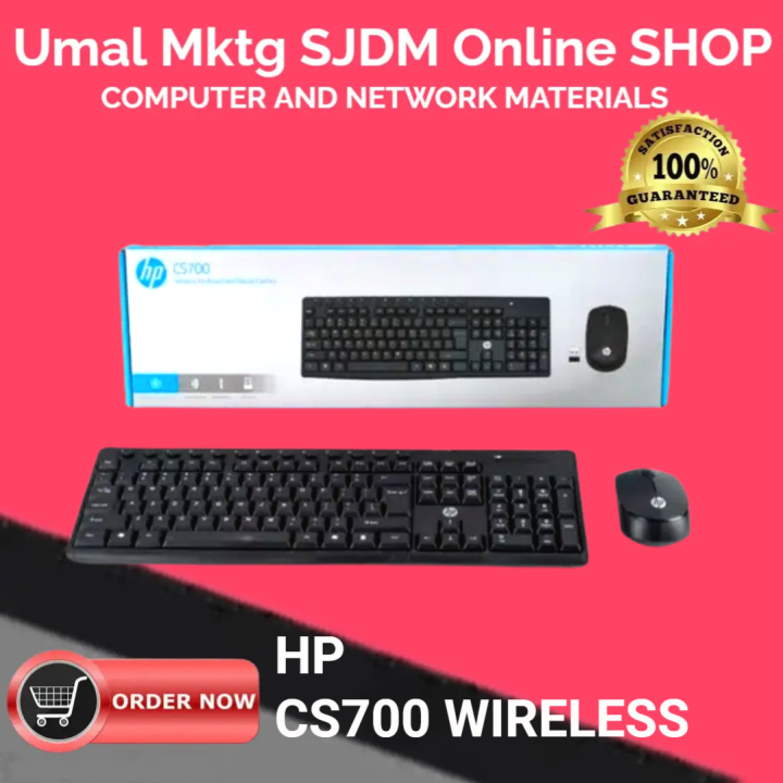 Original HP CS700 Keyboard and Mouse Combo Set USB Wireless 104 Keys