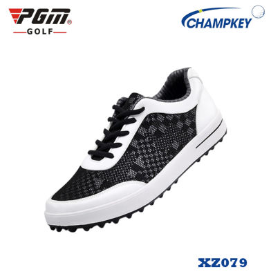 Champkey รองเท้ากอล์ฟสำหรับสุภาพบุรุษ Men Golf Shoes สีขาวแถบดำ (XZ079)