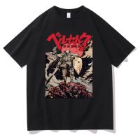 Anime 90s Berserk Guts Skull Knight T-shirt Men Oversized Hip Hop Tshirt Mens Streetwear Manga Graphic Print T Shirt Tops XS-4XL-5XL-6XL