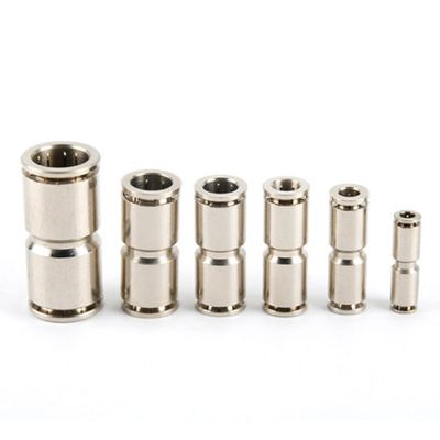 Copper nickel PU plated pneumatic connector hose connector plastic connector compressor push in quick release pipe 4 6 8 10 12mm Pipe Fittings Accesso