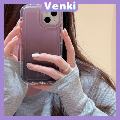 VENKI - Case For iPhone 14 Pro Max TPU Soft Jelly Airbag Case Purple Gradient Transparent Case Camera Protection Shockproof For iPhone 14 13 12 11 Plus Pro Max 7 Plus X XR