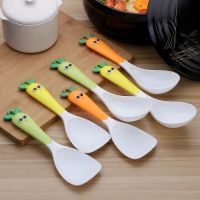 ◐☈ Rice cooker rice spoon non-stick rice plastic rice spoon seat rice cooker rice shovel porridge spoon household rice spoon rack