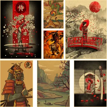 traditional japanese samurai art wallpaper