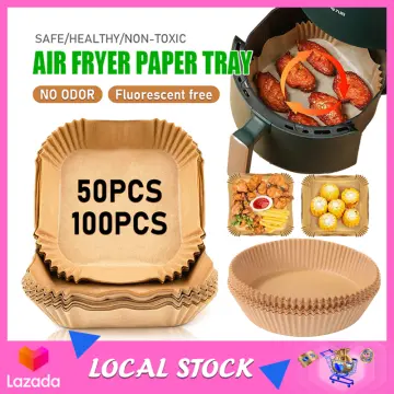 100pcs Silicon Air Fryer Parchment Paper- Less Oil Healthier Cooking - Air  Fryer Oil-absorbing Paper