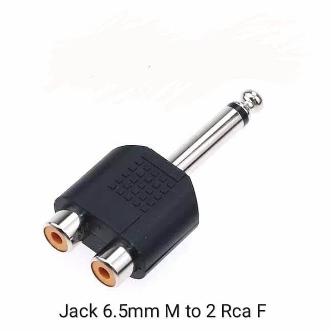 Jack Akai Mic Mono ke 2 Soket RCA Sambungan 2 Socket Cover RCA to 1