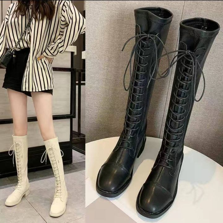 TOFASHIONS Long Boots for Women Korean Style Fashion Black Shoes for ...