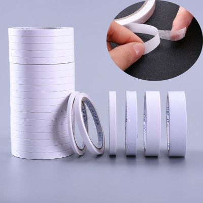 ☎♧ 10M Double Sided White Super Adhesive Tape Paper Strong Ultra Thin High Cotton 8mm 10mm 12mm