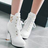 CODyx648 The New Korean Style Simple and Versatile Sweet Thick-heeled Short Boots