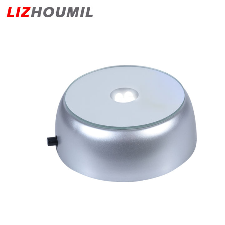 lizhoumil-ไฟฐานส่องสว่าง-led-4ดวงฐานชั้นวางวงกลมสีสันสดใสสำหรับแก้วโปร่งใสคริสตัลค็อกเทล