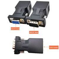 สายอะแดปเตอร์ตัวขยาย VGA ตัวผู้/ตัวเมียเป็น CAT5 RJ45แลน CAT6หัวแปลงสายไฟเครือข่ายดรอปชิป