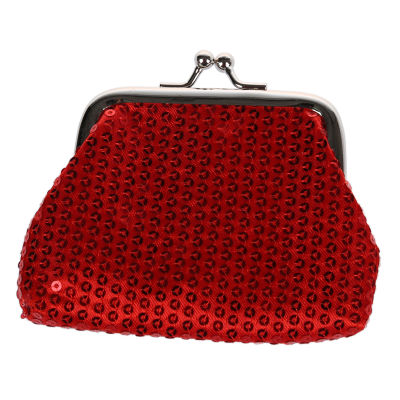 Womens Sequins Coin Purse Buckle Mini Wallet