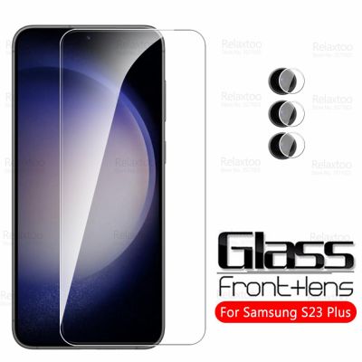 SamsungS23ป้องกันหน้าจอ Samsung S 23 S23Plus 5G,2To1กระจกสำหรับ Galaxy S23 Plus