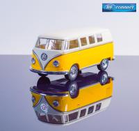 โมเดลรถเหล็ก โมเดลรถโฟล์ก โมเดลรถตู้ หน้าวี โมเดลรถคลาสสิค โฟล์คสวาเกน รถจำลอง รถโบราณ รถแวน เหมือนจริง ของเล่น ของสะสม สี เหลือง ขาว Classic Van Car Model Volkswagen (13 cm.) Steel Metal Car Collection Color Yellow White