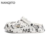 NANQITO Summer Slippers for Men Garden Shoes Sandals Clogs Shoes Fashion Print Man Slippers Beach Sandals Breathable Indoor House Slippers
