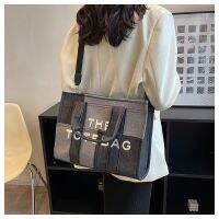 【CW】 Canvas The Tote Denim Handbag Woman Patchwork Designer Crossbody