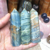 คริสตัลหายากคุณภาพสูง Point Wand Healing Stones Natural Blue Onyx Tower For Sale