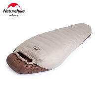 Naturehike ถุงนอนฤดูหนาว SnowBird 20D Mummy Ultralight เป็ดลงถุงนอนแบบพกพาเดินป่ากลางแจ้ง Camping ถุงนอน