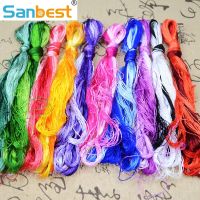 Sanbest ไหมปักธรรมชาติด้าย30/50/100เส้นไหมหลากสีทอด้วยมือเครื่องประดับ Su Silk DIY