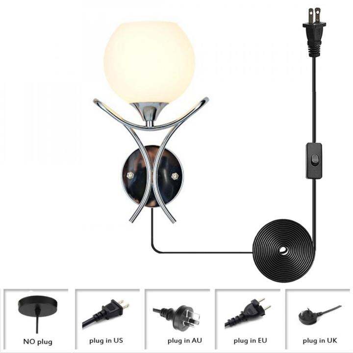 Wall Sconce with White Frosted Glass Shade, Silver Metal Lamp Holder