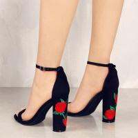 Suede Shoes Woman Embroider High Heel Women Ethnic Flower Floral Party Shoes Plus Size Zapatos Mujer 1189