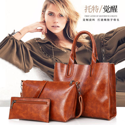 2020 New Unique Portable Womens Bag Oil Wax Leather Shoulder Bag European And American Fashion Portable Mother And Child Bag 2023
