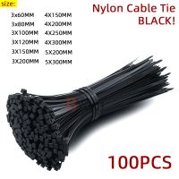 Nylon Cable Tie 100 Pieces Black 5x300 Cable Ties Fastening Ring White 3x200 Industrial Self-locking Plastic Cable zip ties Set