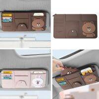 [Toy City] Line Friends การ์ตูนสีน้ำตาล Sally หนังตกแต่งรถอะนิเมะ Kawaii แว่นตาคลิป Id Card Sundries Sun Visor ผู้ถือ Gift