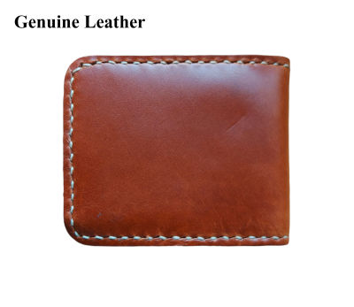 กระเป๋าสตางค์หนังแท้ 100%  Cow Hide Leather Wallet แฮนด์เมด กระเป๋าใส่สตางค์ แบบ 2 พับสั้น