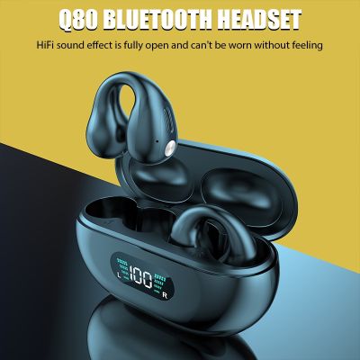 （Orange home earphone cover）ต่างหู Air Pro ไร้สายบลูทูธ Q80ใหม่,หูฟังสำหรับเล่นกีฬาชุดหูฟัง Auriculares หูฟังคอนดักชันกระดูก5.3
