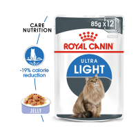 (12ซอง) Royal Canin Ultra light jelly อาหารแมวเจลลี่แบบเปียกอายุ 1-10 ปี ที่ต้องการควบคุมน้ำหนัก (85g.)