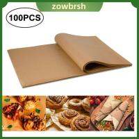 ZOWBRSH 100Sheet คุกกี้คุกกี้คุกกี้ แผ่นรองอบเค้ก แผ่นรองเตาอบ ไม่ติดกระทะ กระดาษน้ำมันซิลิโคน แผ่นกระดาษ parchment แผ่นอบขนม กระดาษดูดซับน้ำมัน