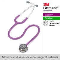 3M Littmann Classic III Stethoscope, 27 inch, #5832 (Lavender Tube, Standard-Finish Chestpiece, Stainless Stem &amp; Eartubes)