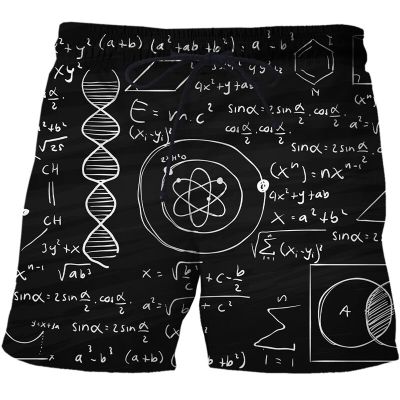 New Mathematical Formula 3D Printed Swimming Trunks Shorts Summer Mens Shorts Swimming Trunks Bermuda Shorts Top Casual Shorts