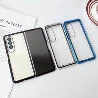 เคสโทรศัพท์มือถือแบบแก้ว ฝาพับแม่เหล็ก กันกระแทก สําหรับ Samsung Galaxy Z Fold 3 4 Z Fold 5