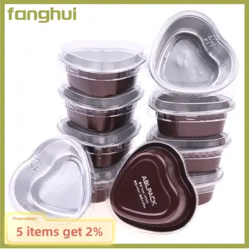 10pcs Heart-shaped Cake Pan With Lid For Baking Cake Cup