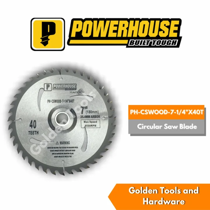 Powerhouse Raptor PHCSWOOD71/4"X40T Circular Saw Blade 71/4 inches