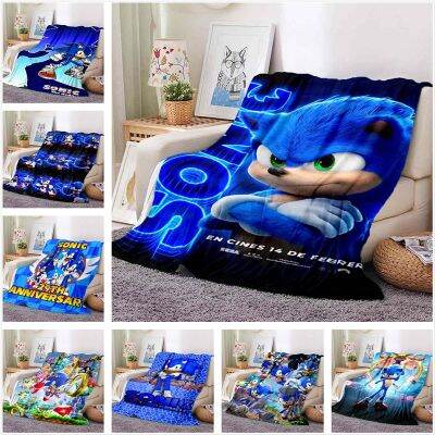 Hedgehog Sonic Cartoon Anime Series Blanket Office Sofa Winter Nap Air Conditioning Flannel Soft Warm Keep Can Be Customized 12