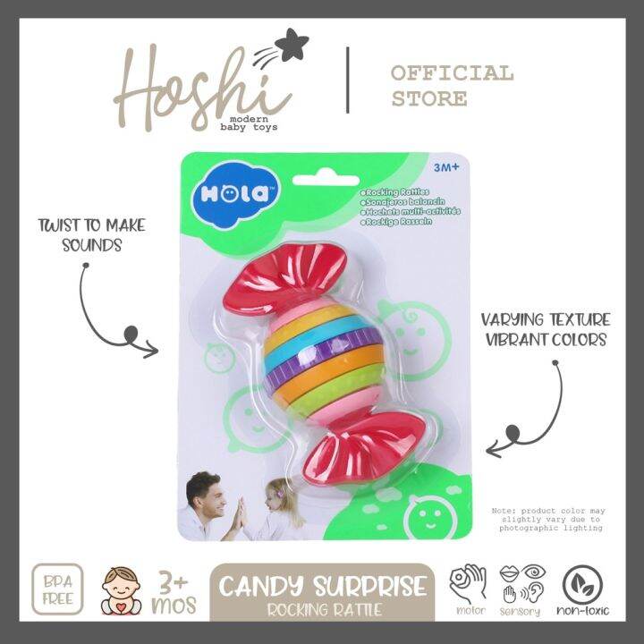 "Candy Surprise" Interactive Toy Rocking Rattle for Baby Infant Boy