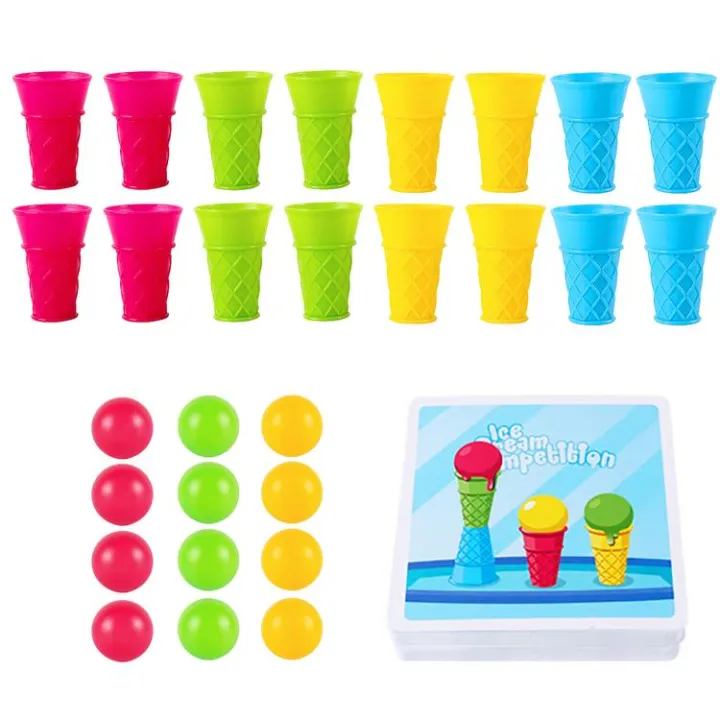 Ice Cream Game Scoop and Stacking Toys Ice Cream Cone Pretend Play Set