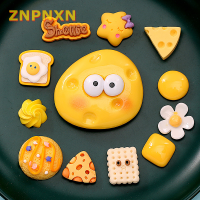 ZNPNXN 13ชิ้น Kawaii น่ารักชีสอาหารปลอมแบนเรซิ่น Cabochon การตกแต่งสำหรับ scrapbooking หัตถกรรมอุปกรณ์ตกแต่ง DIY