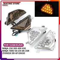 ไฟสัญญาณไฟเลี้ยว LED ไฟกระพริบรถมอเตอร์ไซด์สำหรับ KAWASAKI NINJA 250 300 400 650 1000 SX Z1000นินจา ZX6R ZX25R แสดง EX650 ER6F