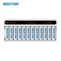 Beston เครื่องชาร์จถ่าน AA AAA Ni-MH Ni-CD หน้าจอ LCD Smart Charger แบบ 12 ช่อง คุณภาพสูง ราคาถูก