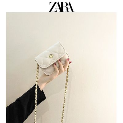 2023 Zaraudi กระเป๋าหิ้วรูปสี่เหลี่ยมขนมเปียกปูนไฮเอนด์กระเป๋าเล็กสีขาวใหม่กระเป๋าโซ่ขนาดเล็กออกแบบเฉพาะกลุ่ม