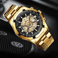 Skeleton Watch For Men Top Brand Luxury Men Watch Fashion Business Sports Hollow Quartz Wristwatches Waterproof Reloj Hombre